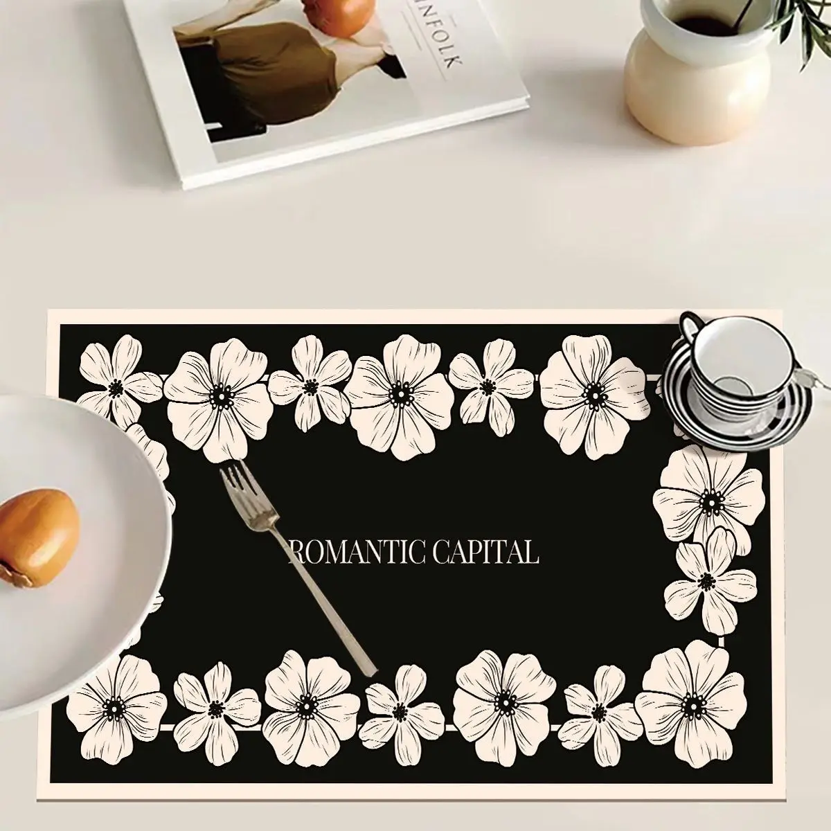 【Light Luxury Style】Home Dining Table Mat, Heat-Proof & Practical, Restaurant & Kitchen Placemat Decor