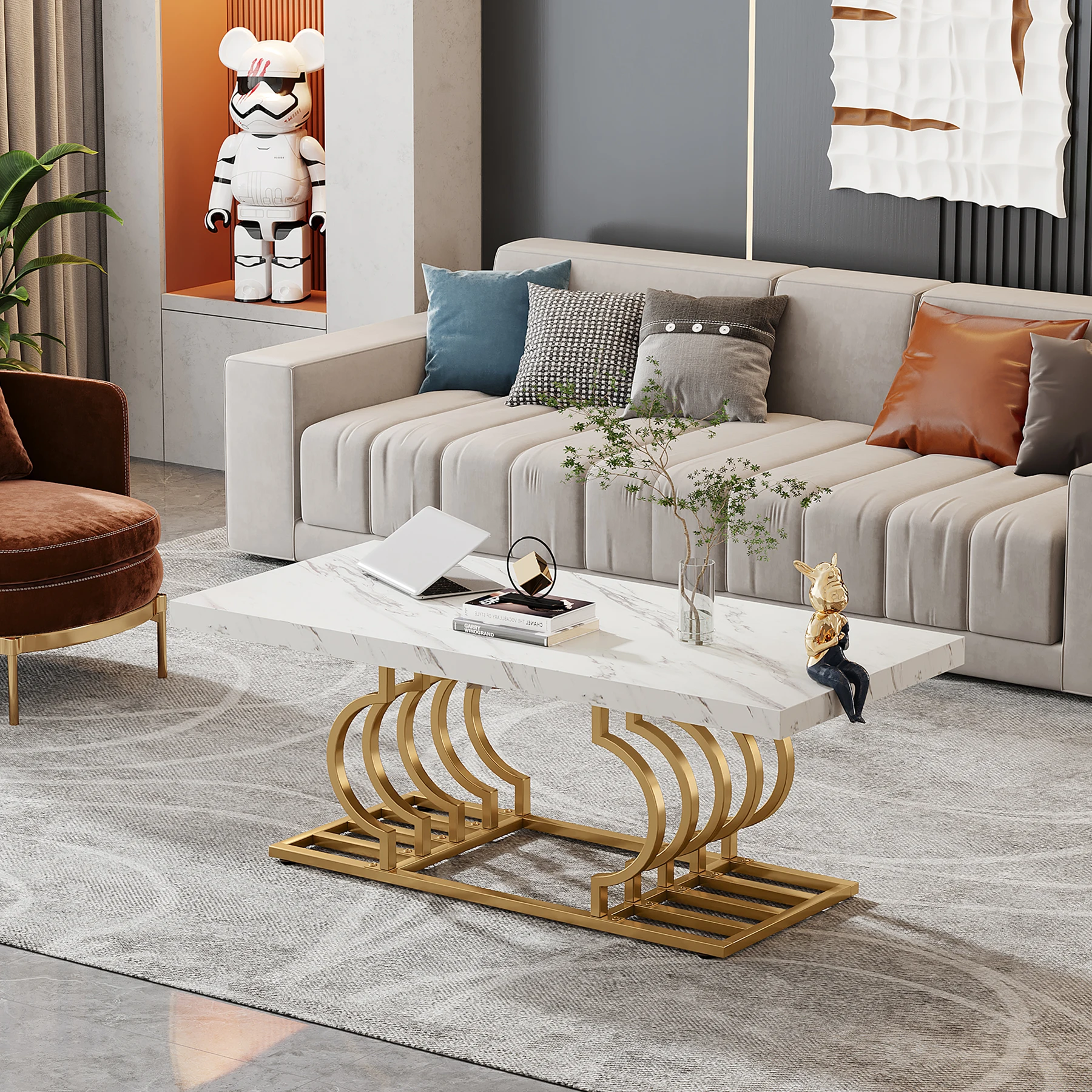 3 Days Delivery Luxury Living Room Marble Top Coffee Table Marble Center Table