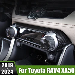 Perillas de aire acondicionado para coche, Panel de Control híbrido para Toyota RAV4 XA50 2019 2020 2021 2022 2023 2024 RAV 4, cubierta de botón de velocidad del ventilador