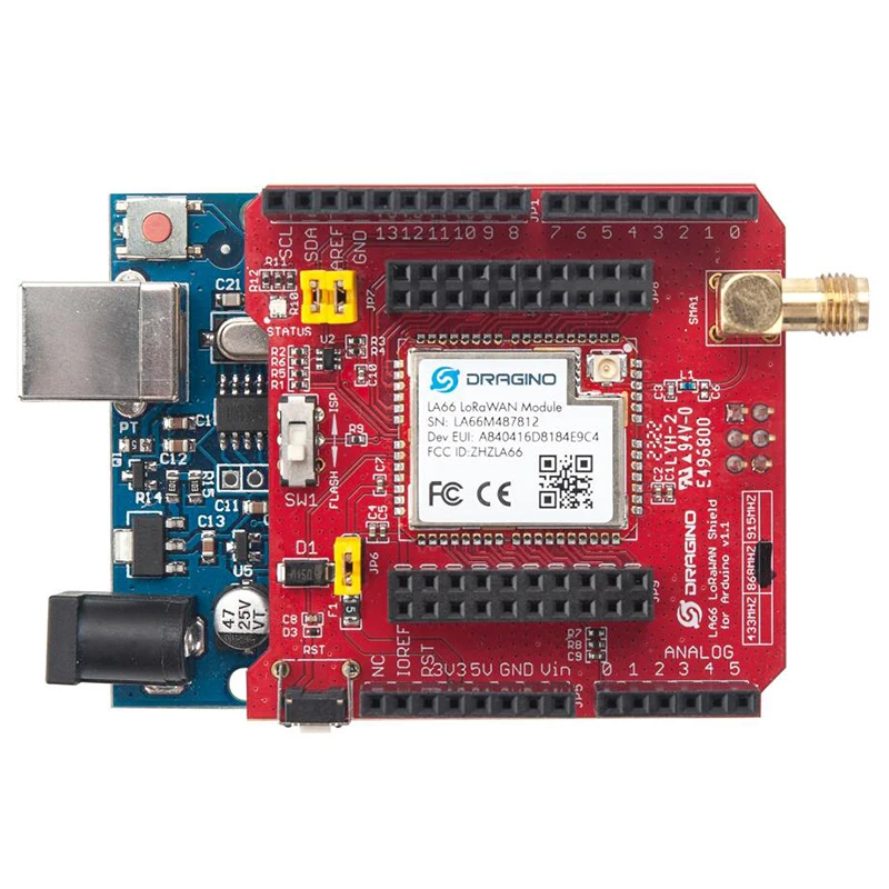 Imagem -04 - Escudo Dragino Lorawan Openwan V1.0.3 Protocolo Lorawan Lora de Código Aberto Lora Original La66