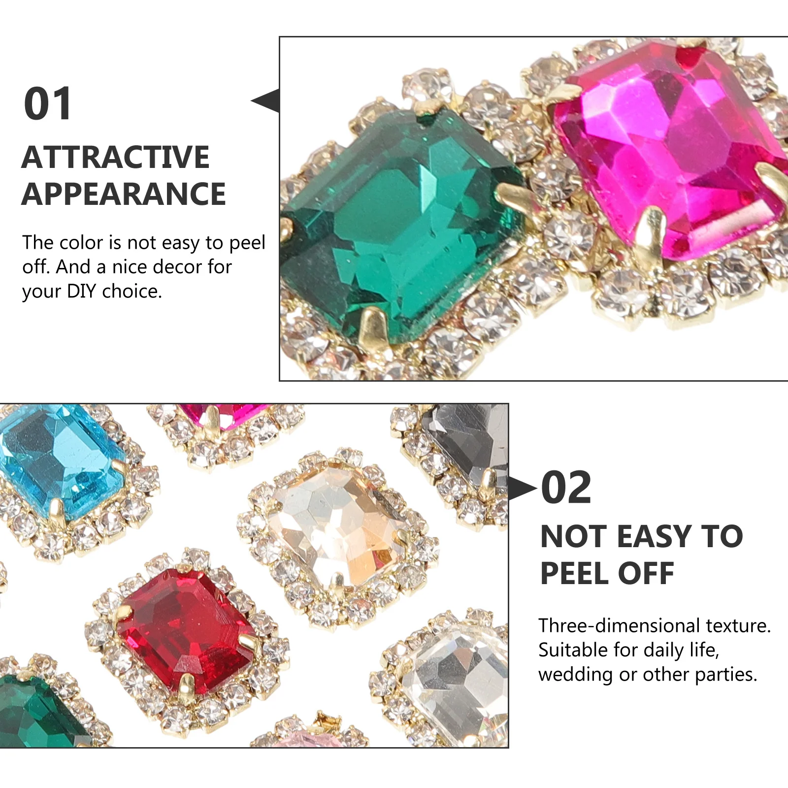 

20pcs Waterfall Rhinestone Accessories Delicate Sew On Rhinestones For Diy Clothing Decor Craft Wedding Dress Glitter Ornament