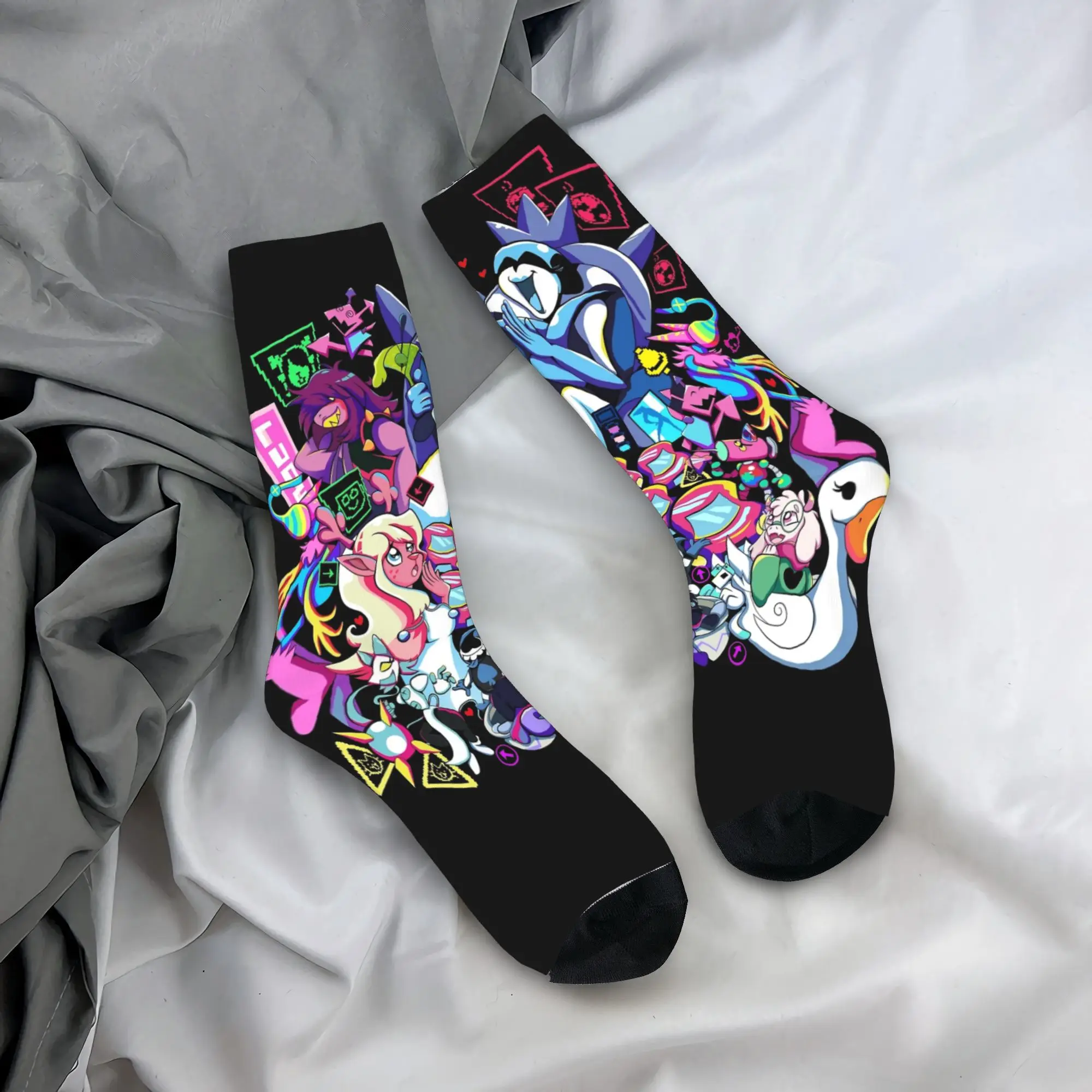 

DELTARUNE Chapter 2 Video Game Socks Gothic Stockings Men's Comfortable Running Socks Spring Pattern Non Skid Socks