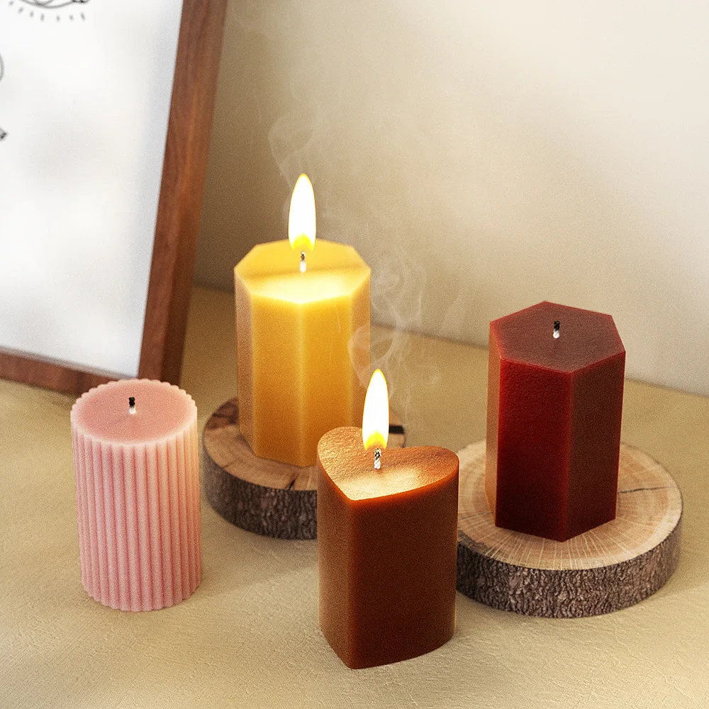 Molde de silicone de coluna geométrica para vela, cilindro de listra de rachadura, ferramenta de fabricação de gesso, pilar quadrado, moldes de resina, presentes de aniversário diy