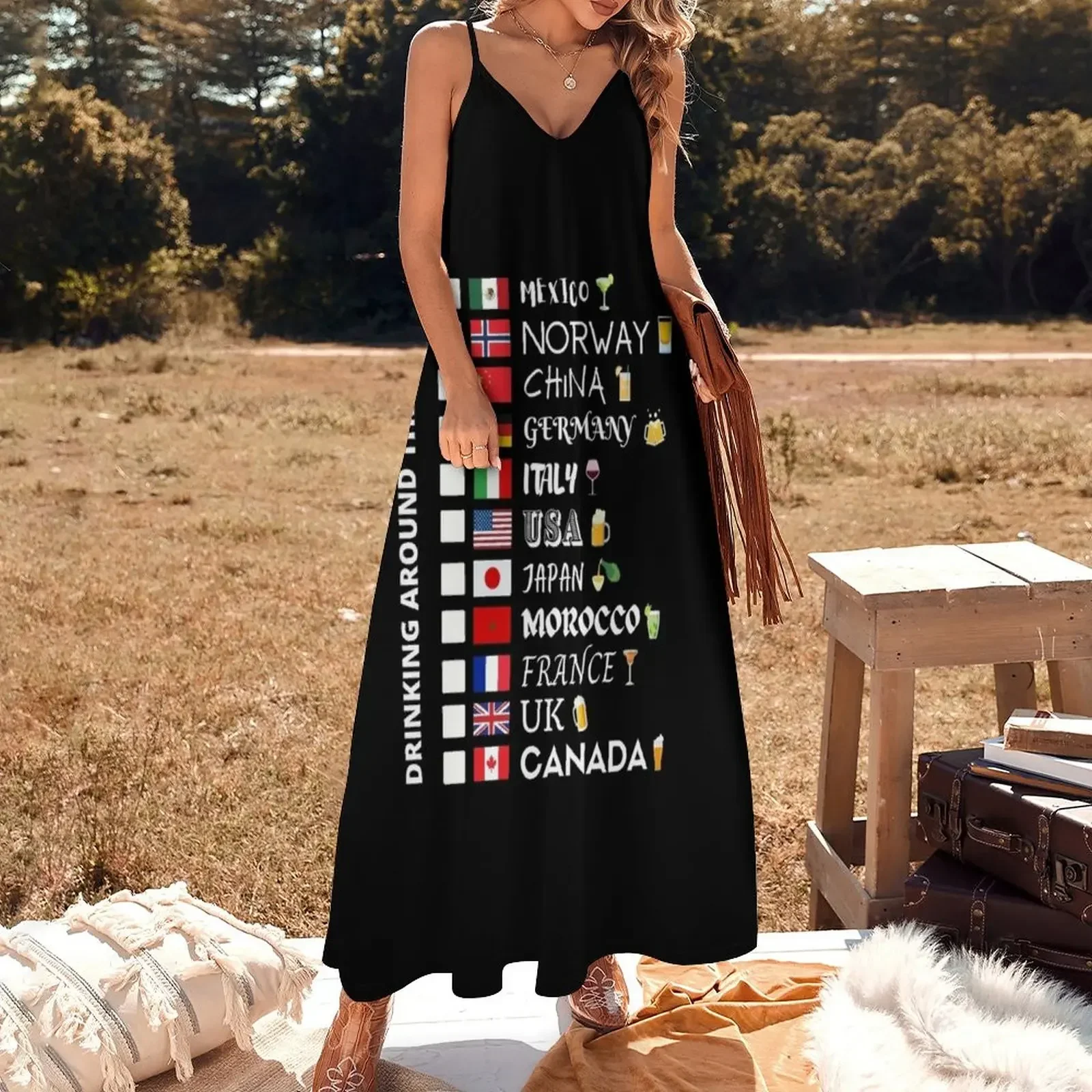 WDW Drinking Around the World Checklist Sleeveless Dress Party dresses dress women elegant luxury women dress