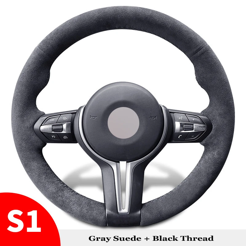 Genuine Leather Suede Steering Wheel Cover for BMW F30 F31 F34 F10 F11 F07 F12 F13 X3 X4 X5 X6 F16 F20 F21 M135I M140I X1 X2