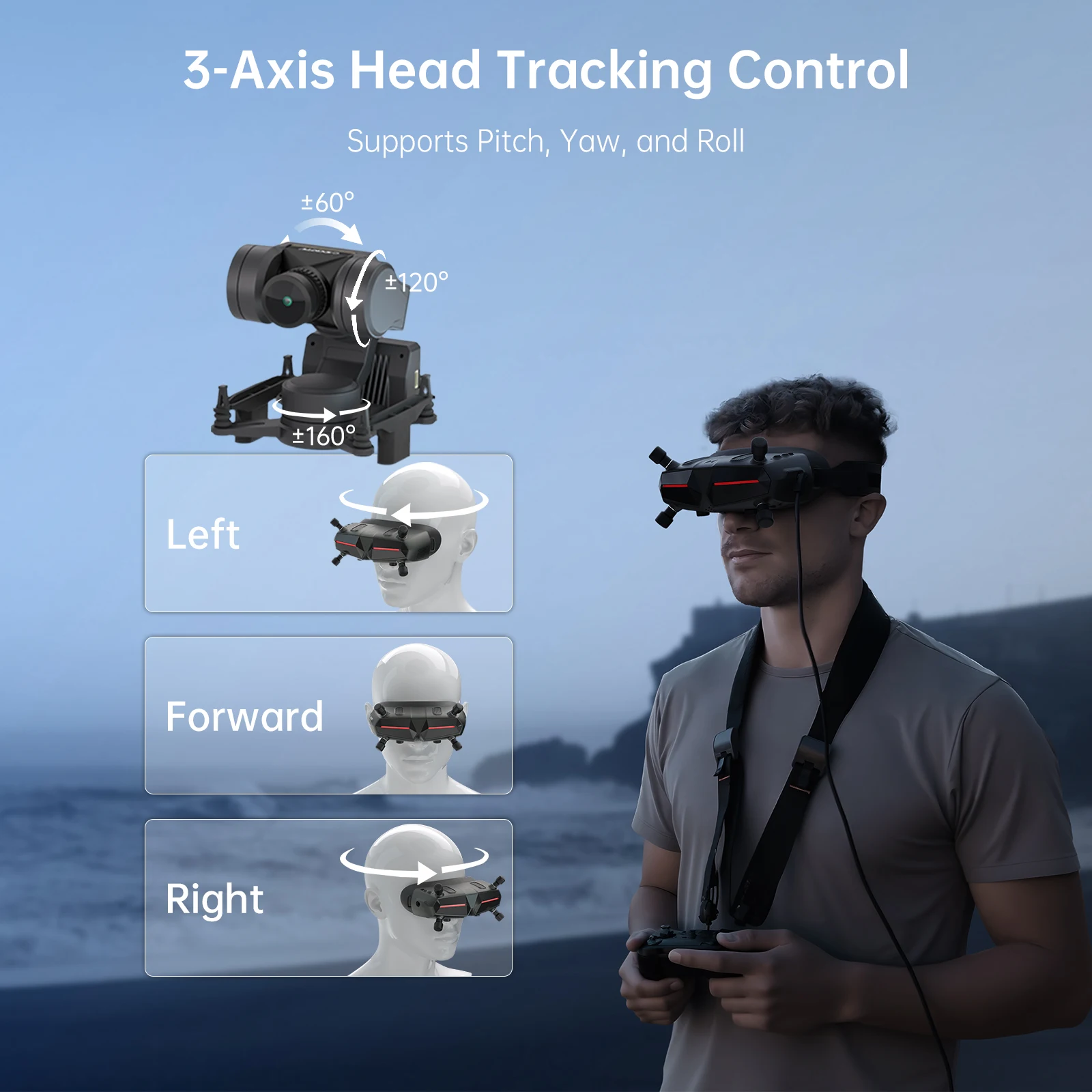 CADDX GM3 V2/GM3 3Axis Gimbal FPV Increased Stability PTZ Support Walksnail Moonlight Kit/Pro Kit FPV camera Head Chase Control