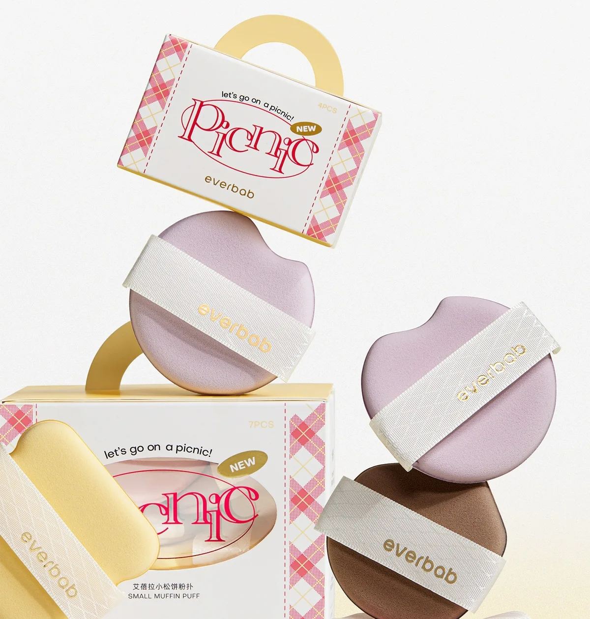 Puszek do makijażu Everbab, gruby trójkątny puszek z waty cukrowej, miękki puszek do podkładu w płynie, pudru, narzędzie do makijażu