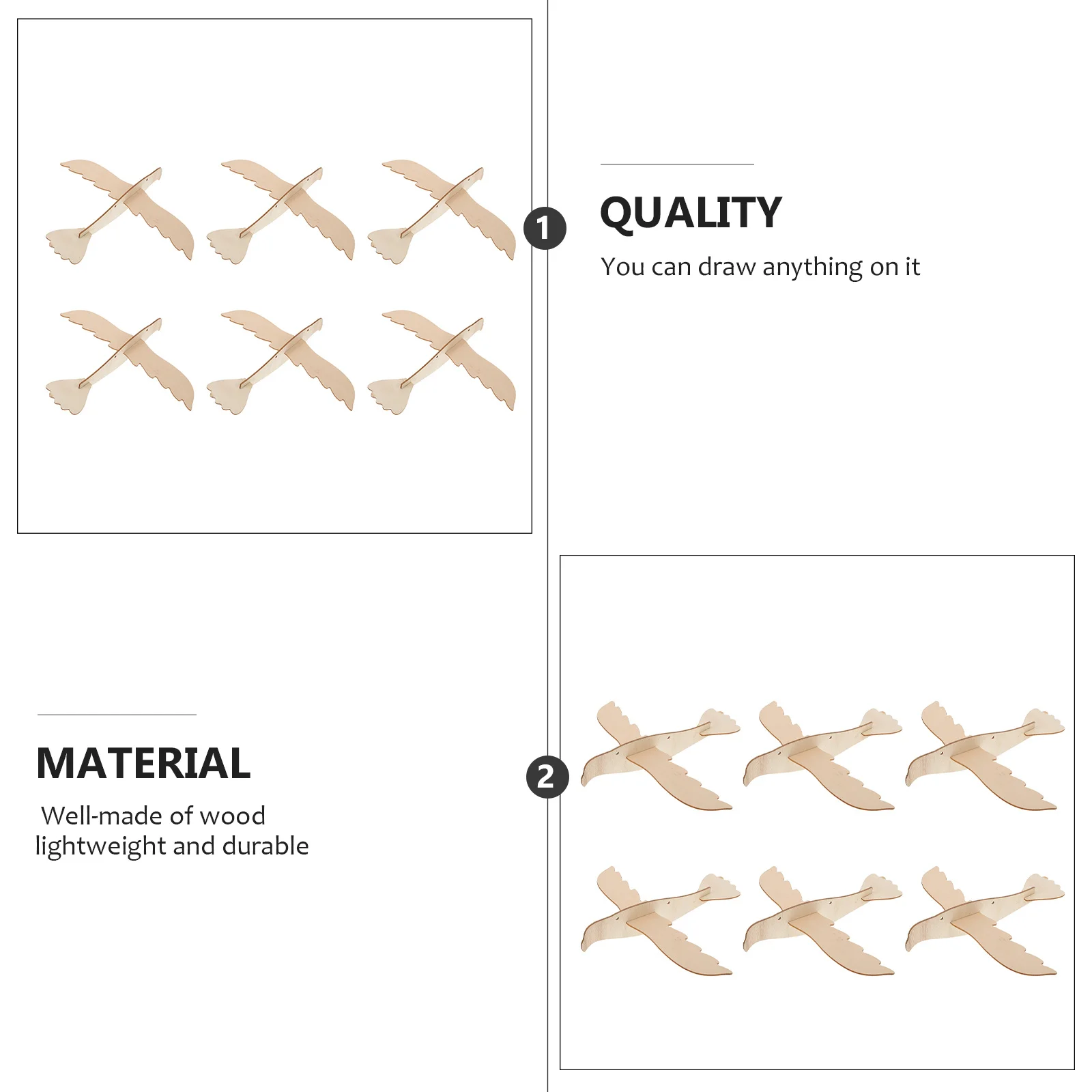 

6pcs Diy Wooden Eagle-Shaped Handmade Graffiti Plaything Kids Educational Craft Kit Wood Animal Ornament For Children Painting