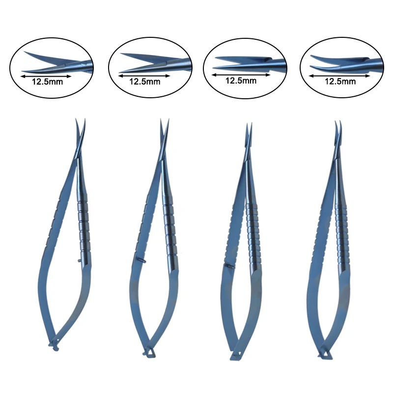 Ophthalmic Micro Scissor Needle Holding Forceps Curved Straight Head Eye Surgical Tools Titanium Alloy