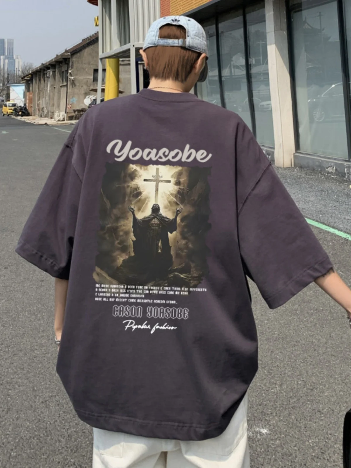 

Мужская футболка в стиле хип-хоп, американского кроя, с коротким рукавом, маленьким воротником, из чистого хлопка, плотная, летняя, оверсайз, повседневная, с забавным принтом