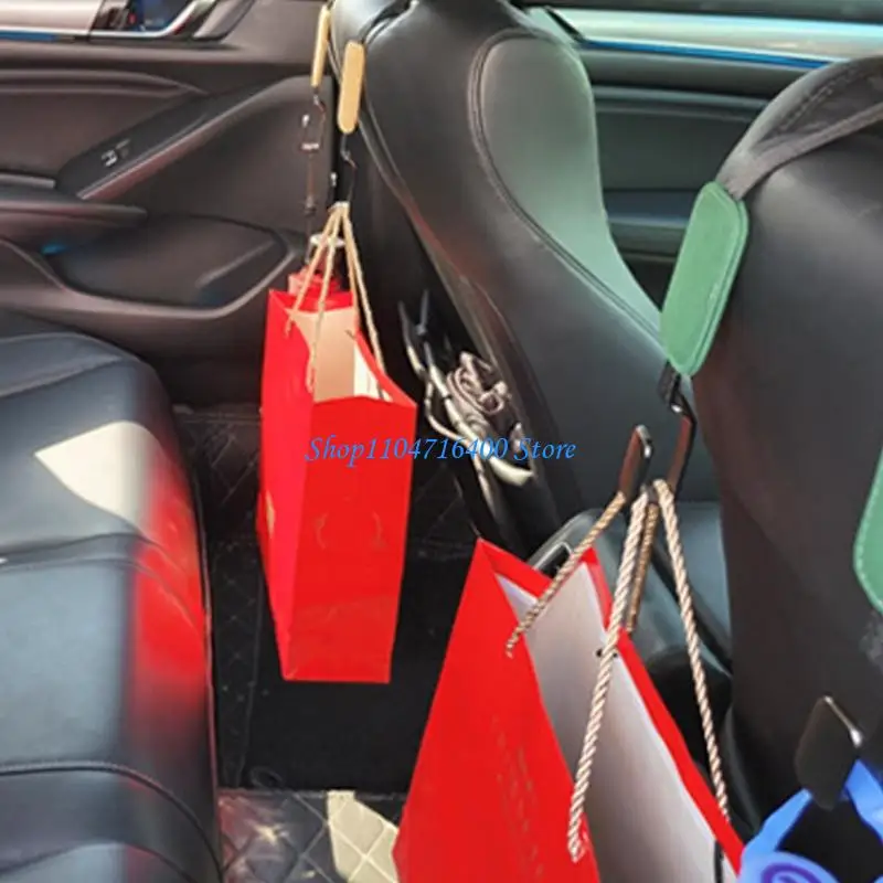 

y1gd Global Turn Car Chair Hook Leather Padded Mount Easy Installation Unequipped Required All Automobiles