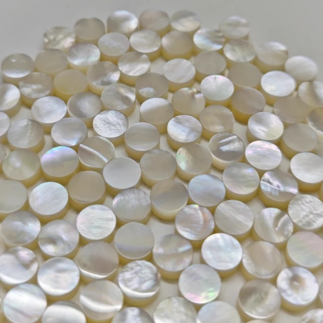 

7x3 мм круглые кусочки устриц с белыми губами-ручная работа, резьба в виде ракушек для аксессуаров Wenwan, ювелирные подвески