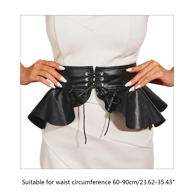 Dress Corset Belt Punk Peplum Belt Adjustable Wide Waistband Waist Belt Solid Color Dress Decorative Belt Drop Shipping