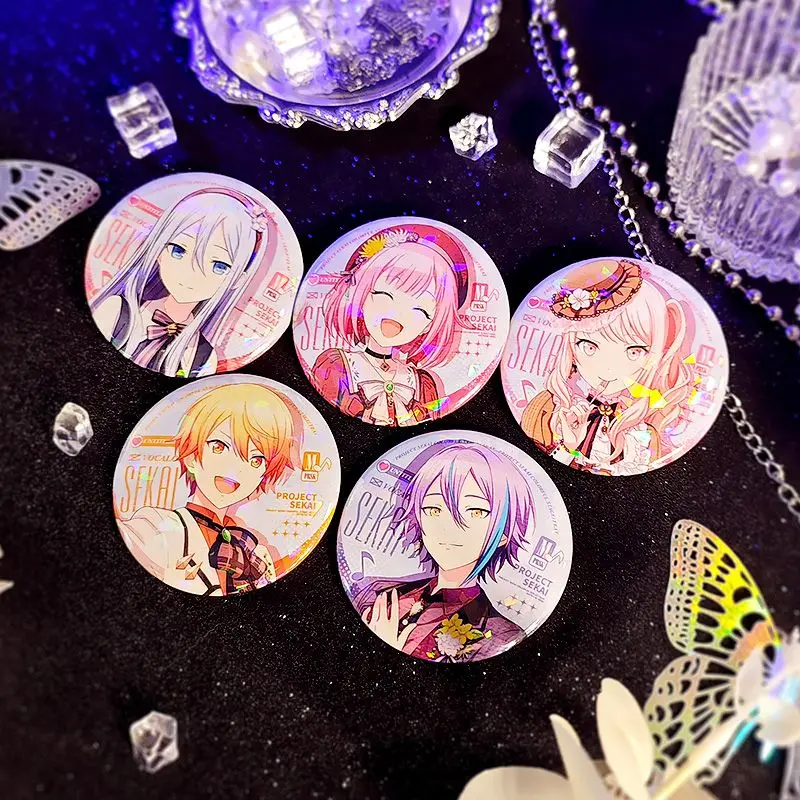 Project Sekai Colorful Stage Brooch Shinonome Akito Brooches for Woman Kamishiro Rui Metal Accesorios Tenma Tsukasa Badge Pins