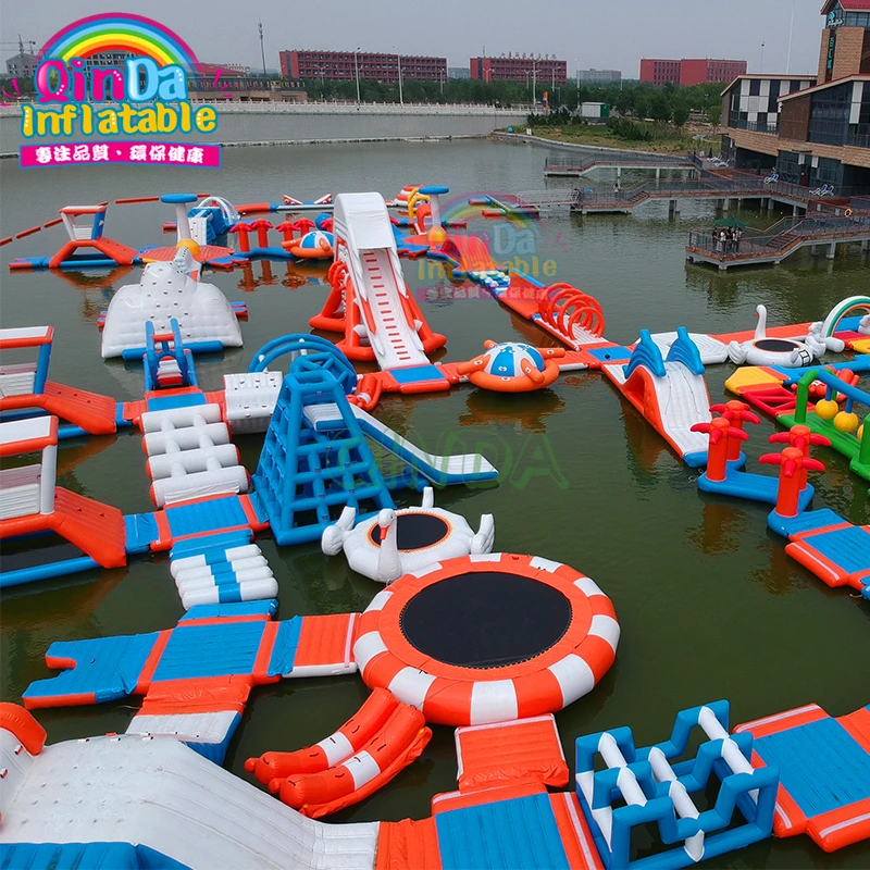 Floating Obstacle Course Inflatable Water Park Aqua Inflatable Water Sport Games