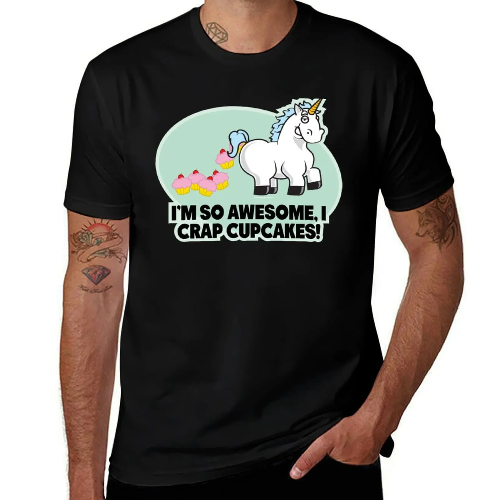 I'm So Awesome I Crap Cupcakes T-Shirt Trendy Print Short Sleeve T-Shirt