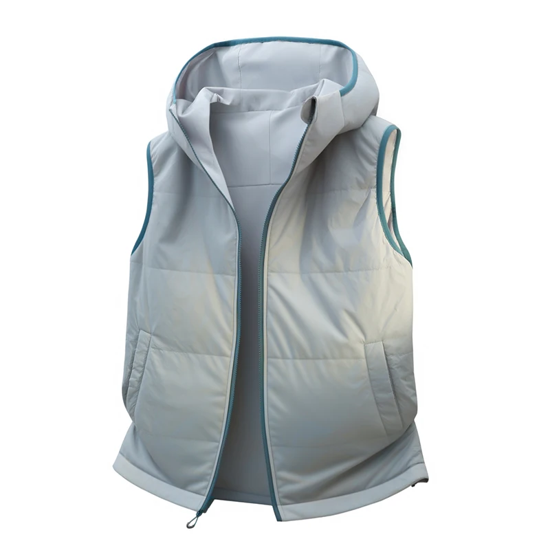 

Thiened Double-Sided Wear Men's Jaet Autumn Winter Warmth Cotton Vest Svel Faionable Youth Sle Hooded Casual