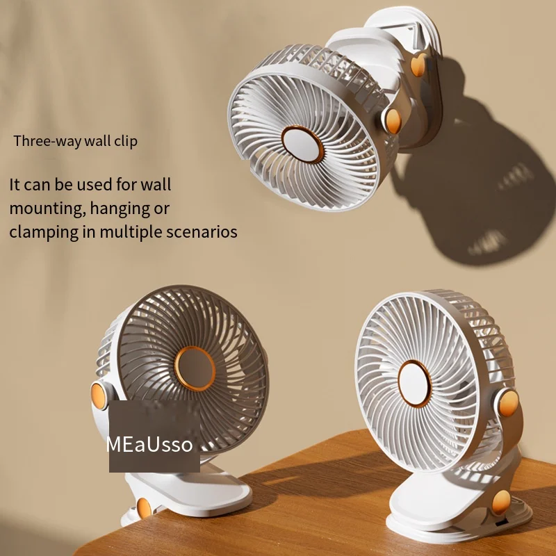 Rechargeable Camping Fan Portable Desktop Air Circulator Wireless Ceiling Electric Fan with Clip-on Home Fan