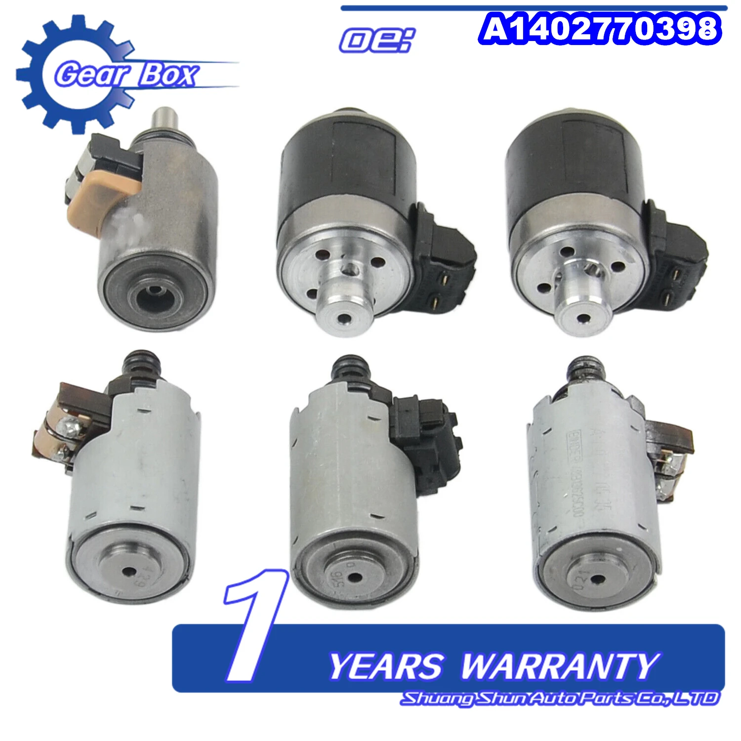 722.6 5-Speed Automatic Transmission Solenoid Set 6 Pcs for 1994-05 Mercedes Benz C E S ML CL Transmission A1402770398