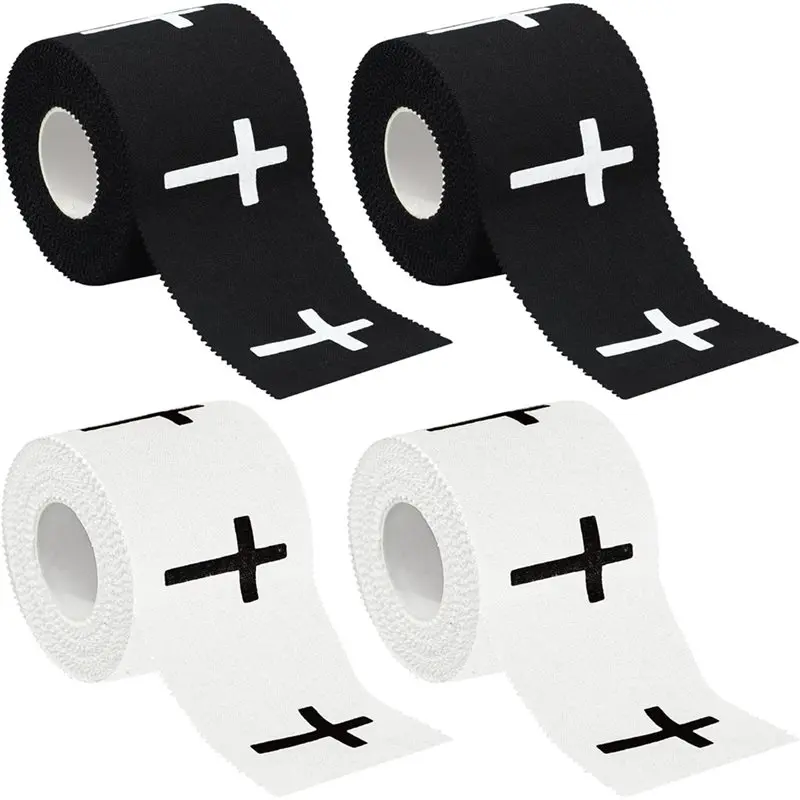 【Price Drop !!】Wrist Bandage 4 Rolls 23Ft Serrated Edge Skin-Friendly Cotton Sport Tape For Christians Athletes