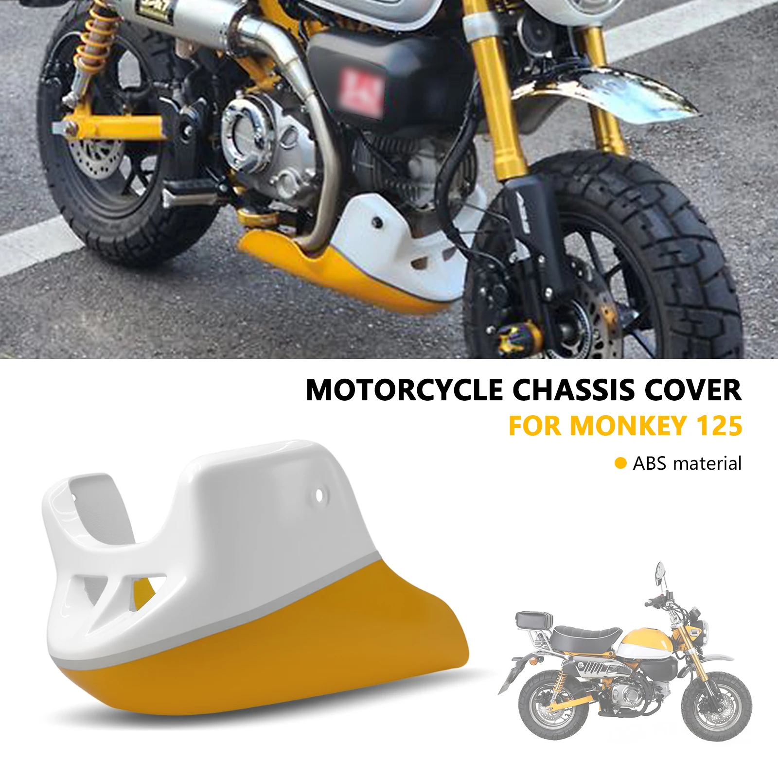 

Нижний спойлер двигателя мотоцикла, защита корпуса, обтекатель, защита шасси, щит для Honda MONKEY 125 Monkey 125 2018-2025