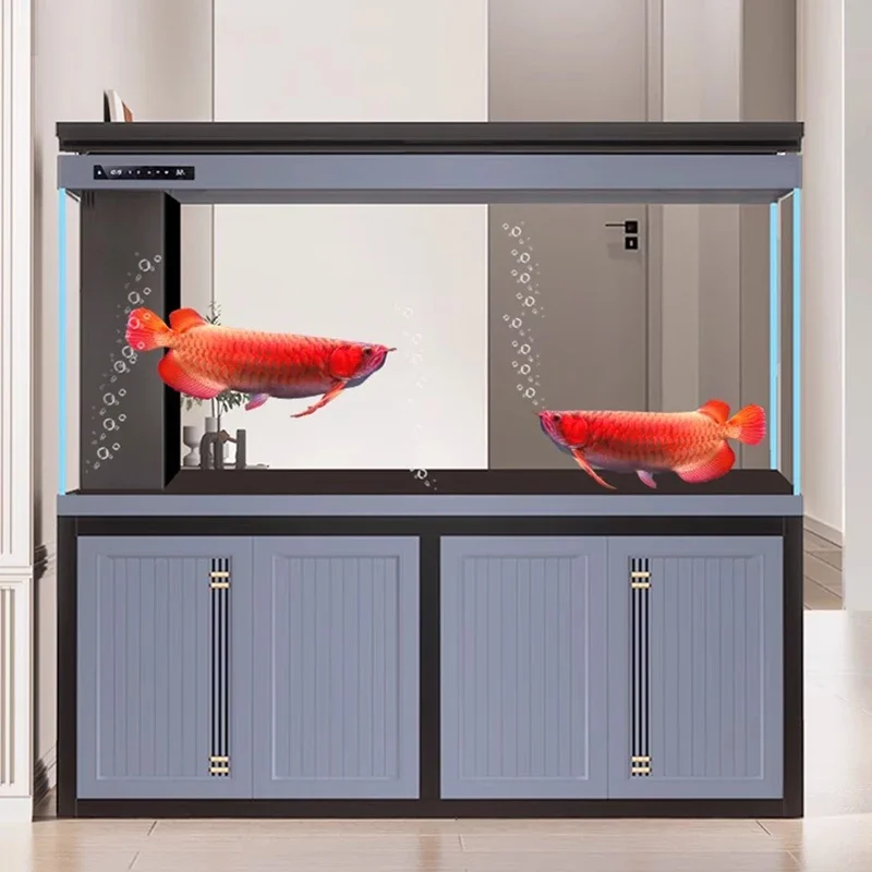 

Modern Living Room Fish Tank Cabinet Large Household Floor-standing Aquarium Office Ultra-white Glass Home Furniture FYFT