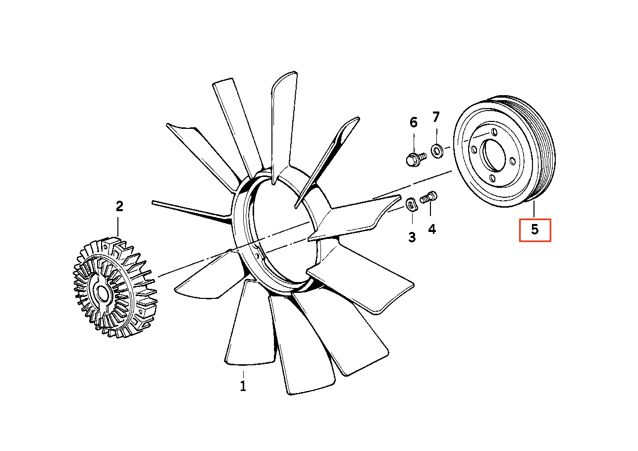 BEVINSEE Aluminium-Wasserpumpenriemenscheibe für BMW M50 M52 Motor, für BMW E36 E39 E34 Z3 E36, ersetzt 11511730554,11511740512 – Detail 1
