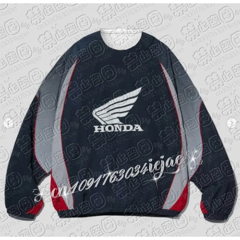

2026 Honda Retro Men's And Women's Fashion Casual Speed Conquer Motorcycle Racing Autumn/Winter Long Sleeve Sports Shirt