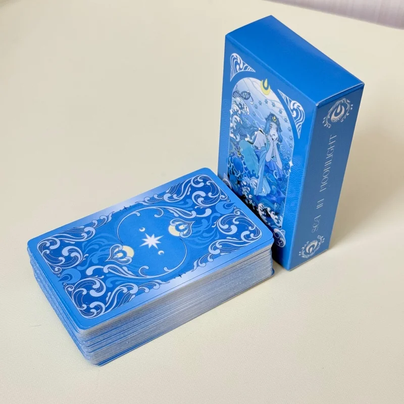 Sea in Moonlight Tarot Cards 78PCs English Version Blue Ocean Mermaid Divination Games Board Card Games