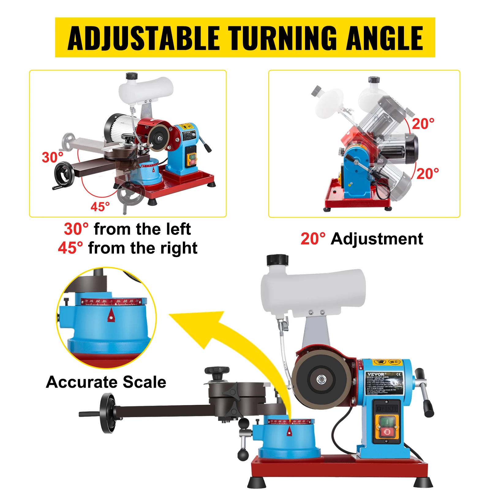 Blade Sharpener Rotary Angle Water Injection Grinder TCT Saw Blades Polishing Machine Sharpening 370W Saw Blade Grinding Machine