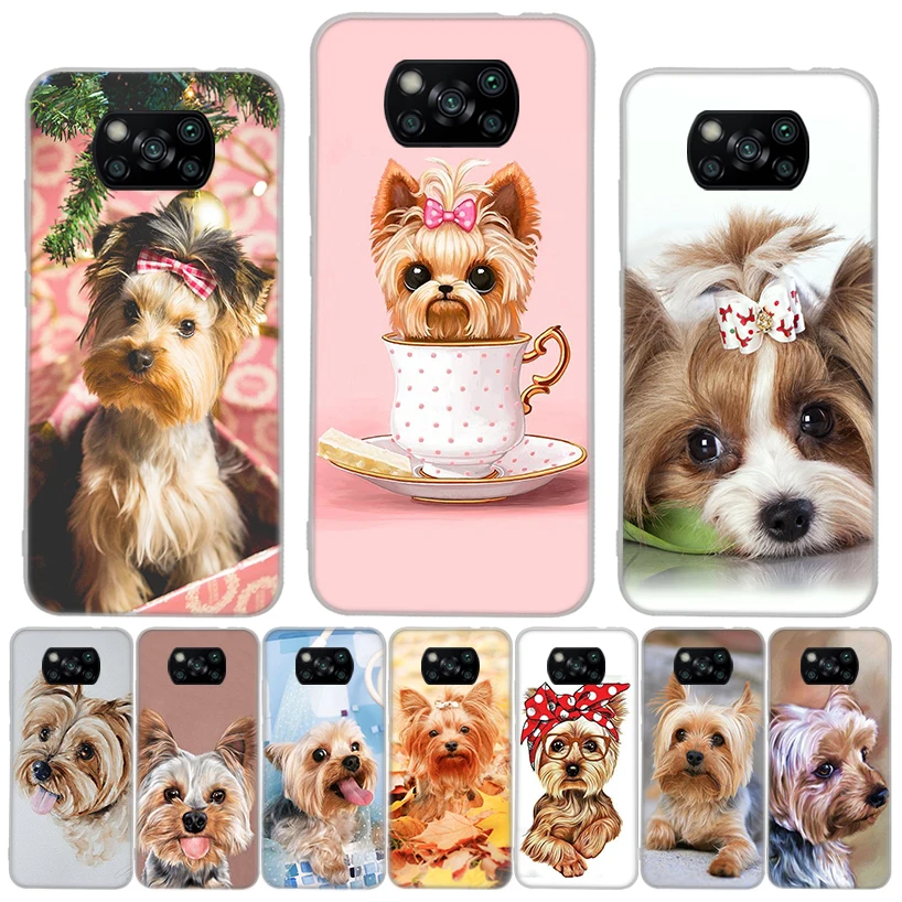 Yorkshire Terrier Dog Puppy Silicon Call Phone Case For Xiaomi Mi 11T 10T 9T 12X 11 Lite 12 Pro 10 9 8 11i 5X 6X Ultra 5G Coque