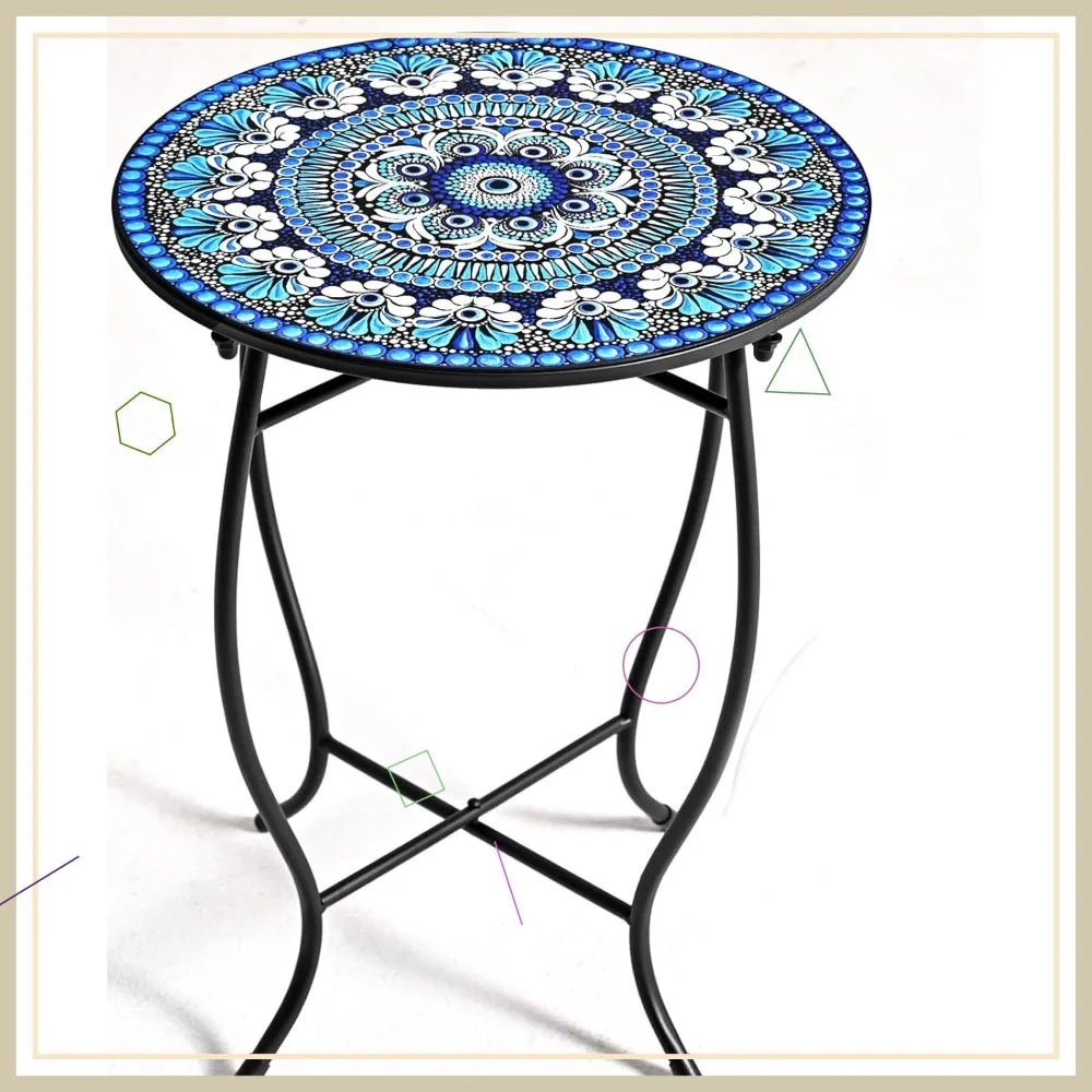 

14-дюймовая круглая металлическая подставка для растений — устойчивый к атмосферным воздействиям уличный приставной столик для декора патио