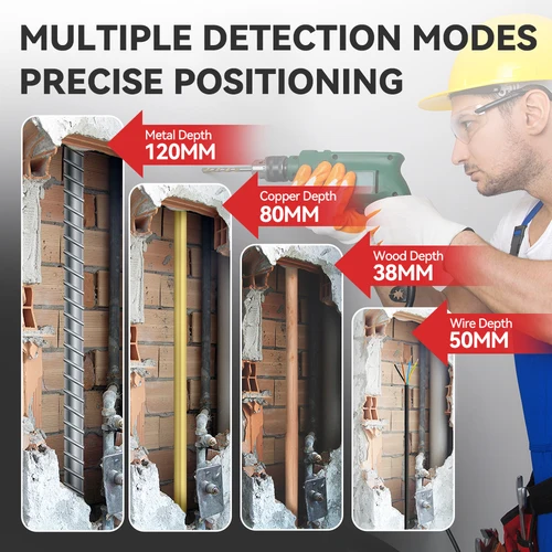 Imagen 2 del producto Noyafa-Detector de Metales de NF-518S, escáner de pared de estacas subterráneas, buscador de madera de CA, rastreador de cables, rango láser de nivel Digital