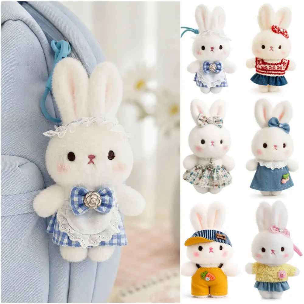 Creative Multicolor Cartoon Rabbit Keychain PP Cotton Key Ring Pendants Harry Buuny Bag Ornament Gifts