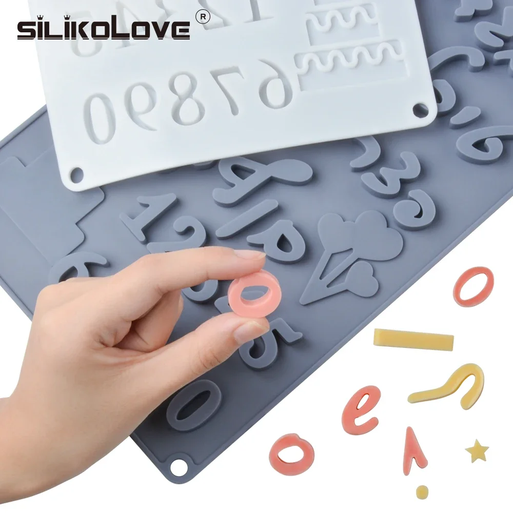 SILIKOLOVE Hebrew Letters Arabic Numbers DIY Silicone Chocolate Mold For Baking Cake Decorating Tools Bakeware Moulds