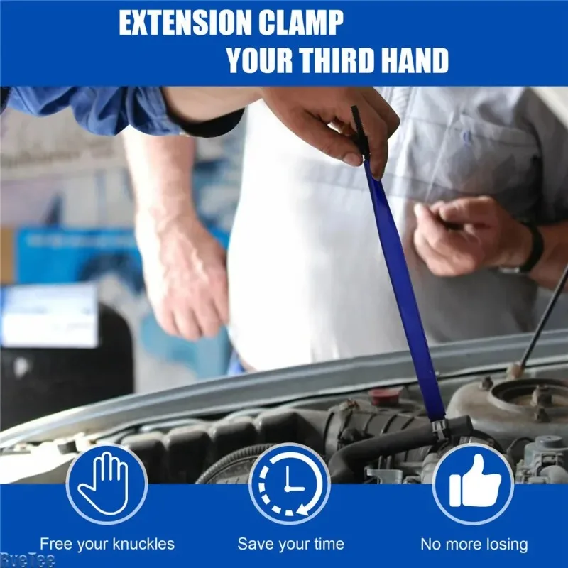 10 Inch Extension Clamp Wrench Tool, Long Reach Locking Vise Grip to Hold Nuts Bolts Hose in Tight Space, Car Repair Man Gift