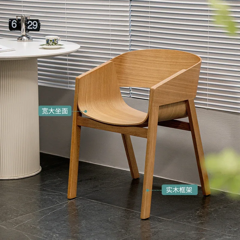 About White Nordic Vintage Restaurant Creative Armrest Dining Chair Wabi **** Designer Bedroom Back Chair Solid Wood Chair