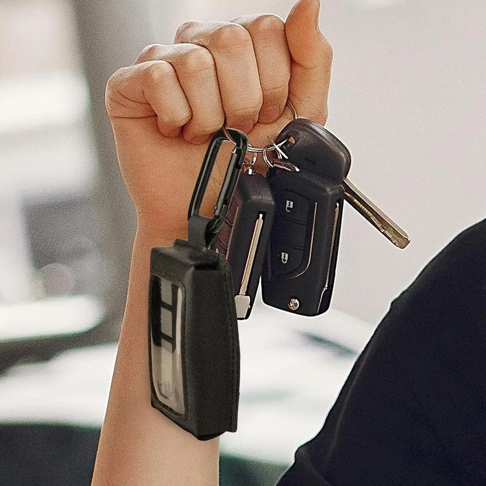 Car Key Case Smart Key Chain Cover Automative Key Bag Protector Garage Remote Pouch Keyring Wallet For Vehicle  Outdoor Home