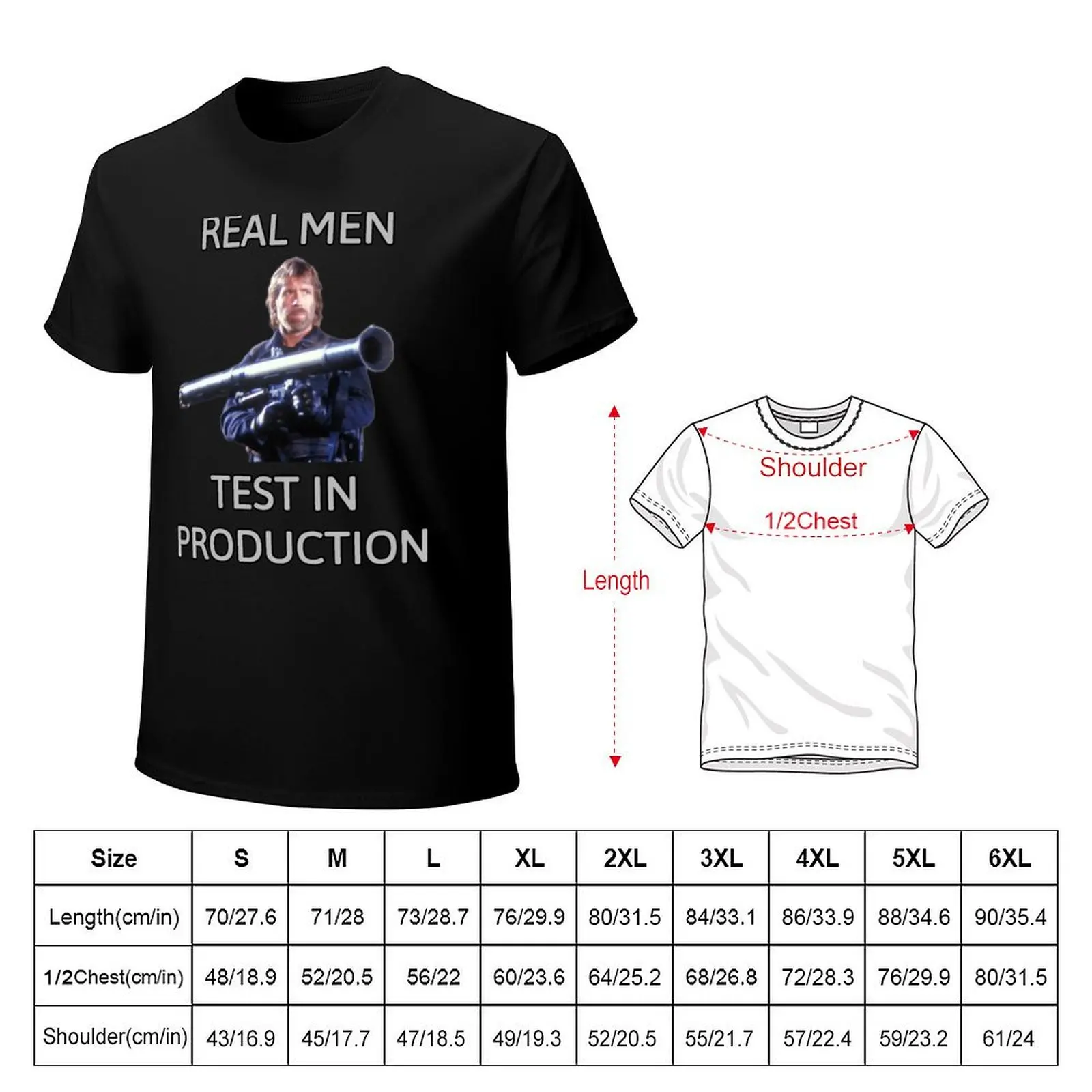 Chuck Norris - Real Men Test in Production T-Shirt Water Resistant Casual T-Shirt