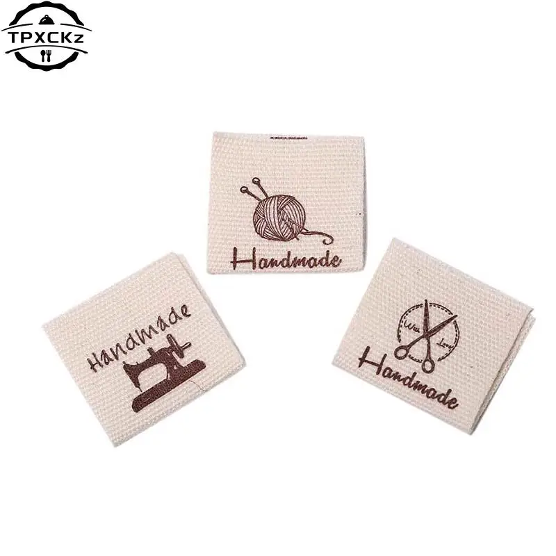 50pcs Labels Tags For Handmade DIY Hats Bags Hand Made With Love Label For Clothes Sewing Tags Garment Accessories 5x1.5cm 4x2cm