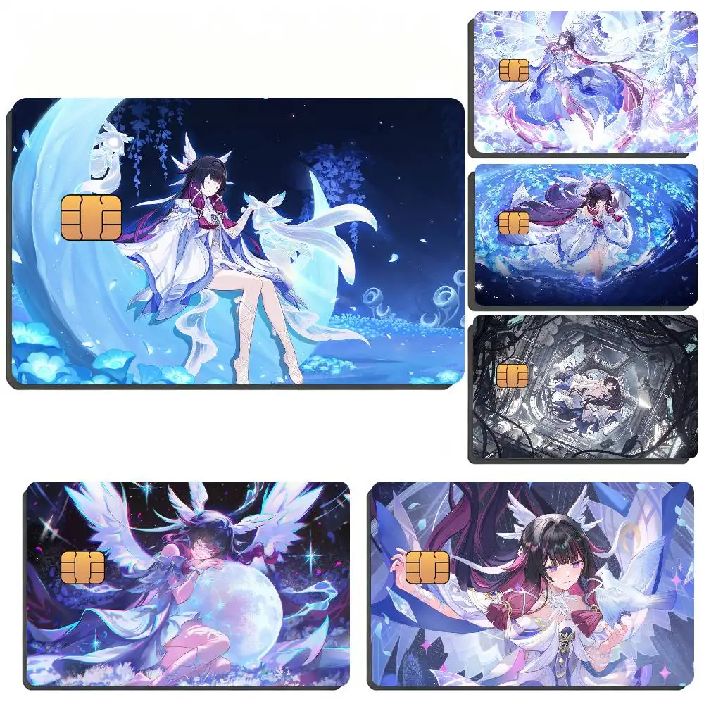 Genshin Impact Columbina Waterproof Skin Sticker Bank Bus Metro Access Card Protective Film Card Sticker Girl Gift