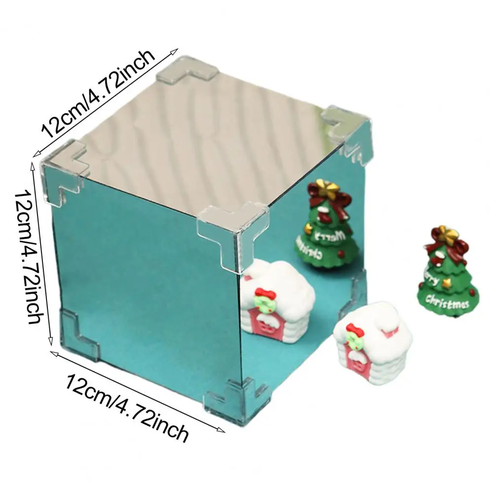 عيد الميلاد مشهد الثلج ضوء الليل USB بالطاقة DIY بها بنفسك الحرف مشروع سانتا كلوز ثلج الثلج مرآة مكعب مصباح سطح المكتب الديكور