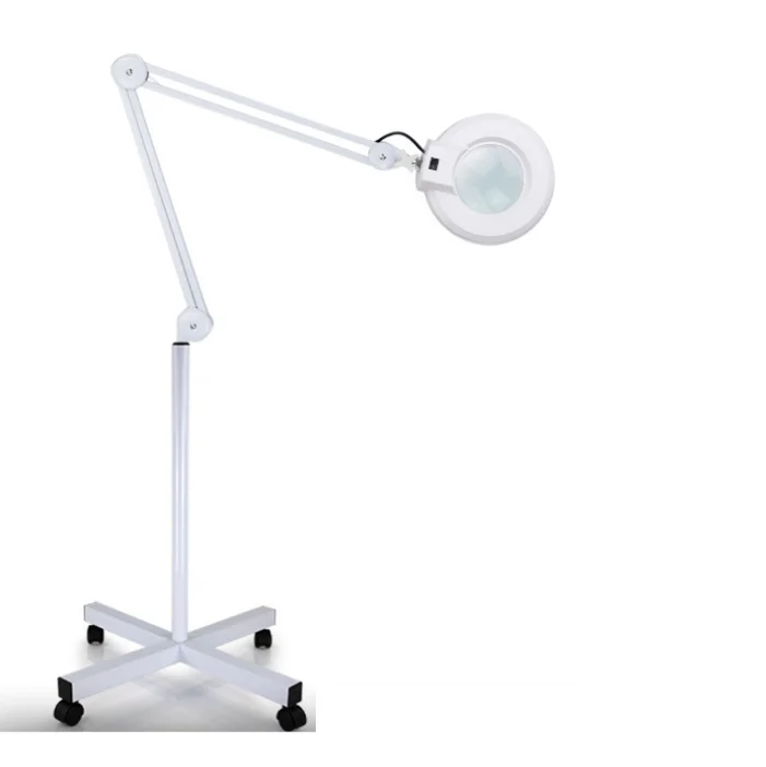 Professional 3D/5D/8D adjustable magnifying glass lamp skin management for beauty salon desk table floor upright use