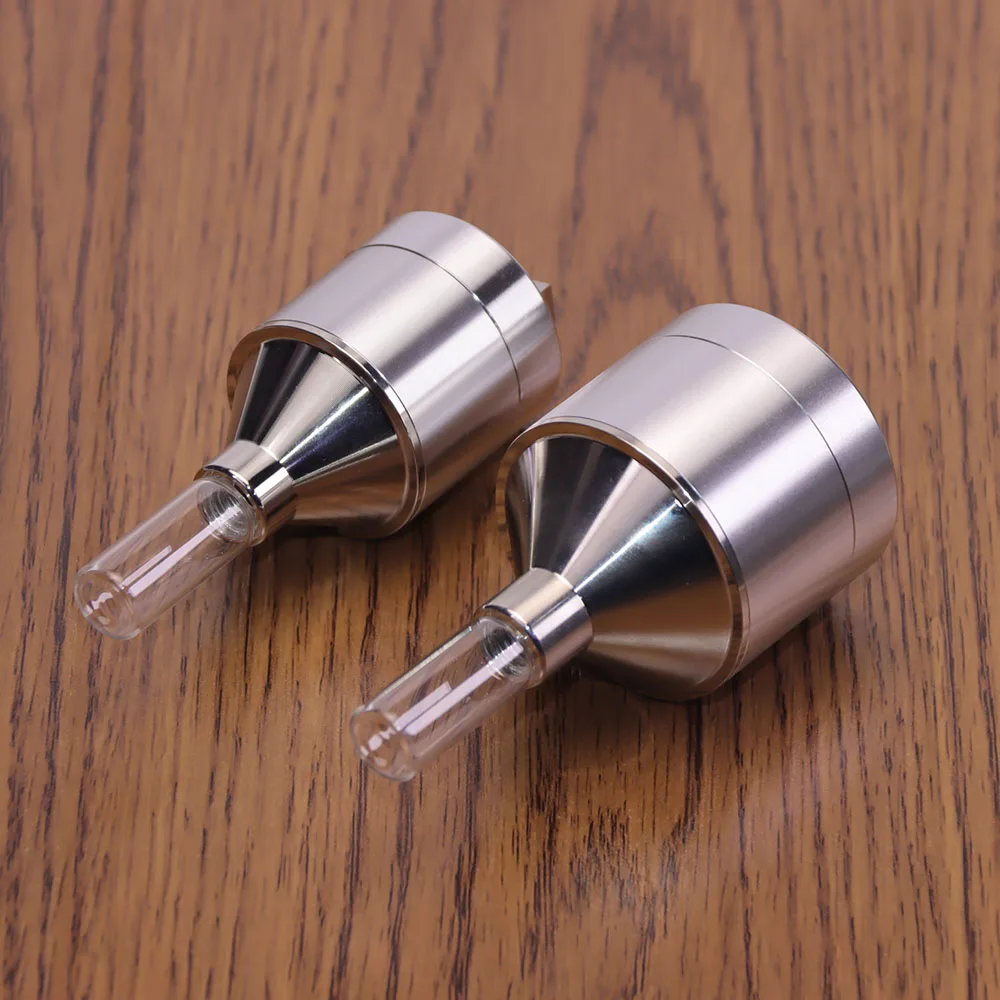 

Large Diameter 46mm small size Diameter 43mm Hand Crusher Metal Grinder, Hand Crusher, Grinding Powder Bottom Funnel with Glass