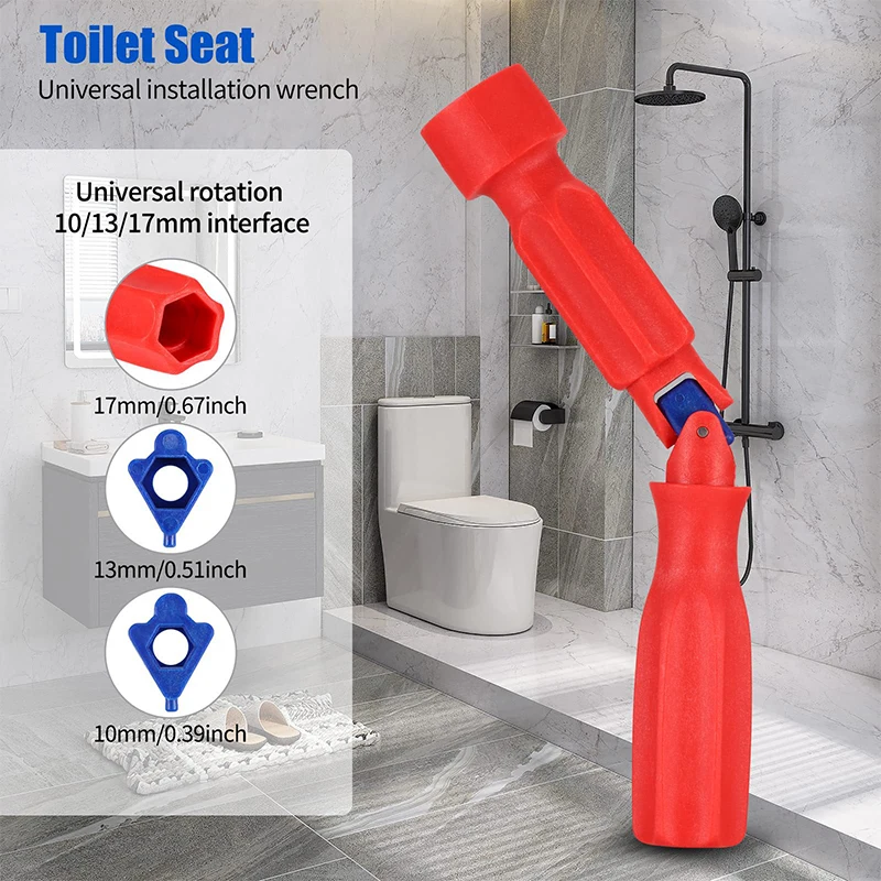 

17/13/10mm Professional Toilet Seat Repair Wrench Universal Toilet Seat Installation Key Easy Loosening Repairing Tool