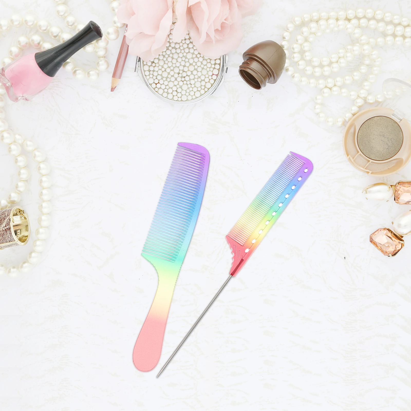 

2 Pcs Fine Resin Travel Hair Brush All Styling Comb Purpose Combs Salon Tooth Salon Hairbrush Styling Smooth Neat Growth