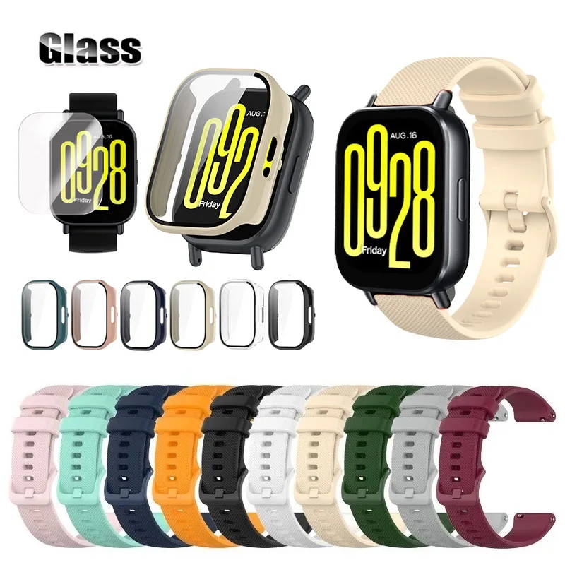 [Casing pelindung + tali + Film Tempered] untuk Redmi Watch 5 gelang tali cadangan aktif/tali silikon/pelindung layar