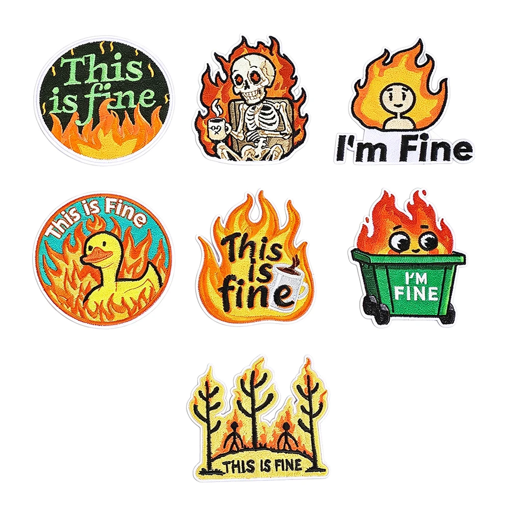 Trendige Aufbügel-Stickereien mit Flammenmuster, modische Deko-Patches für Jeans, Jacken, Rucksäcke, tägliche Verzierung – Detail 1