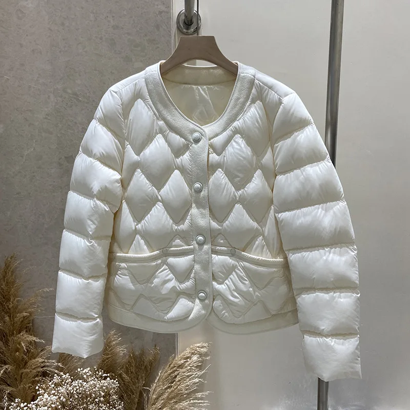 Doudoune légère à col rond pour femme, nouvelle collection automne et hiver, édition coréenne