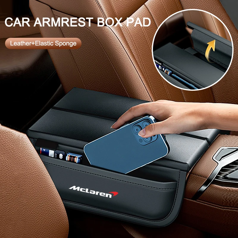 

Car Armrest Box Pad Leather Armrest Cushion Storage Accessories For Mclaren 720S GT 570 600LT 540C P1 Alcantara Auto Accessories
